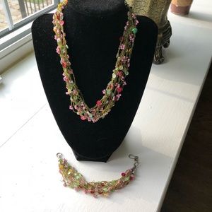 Necklace and bracelet.